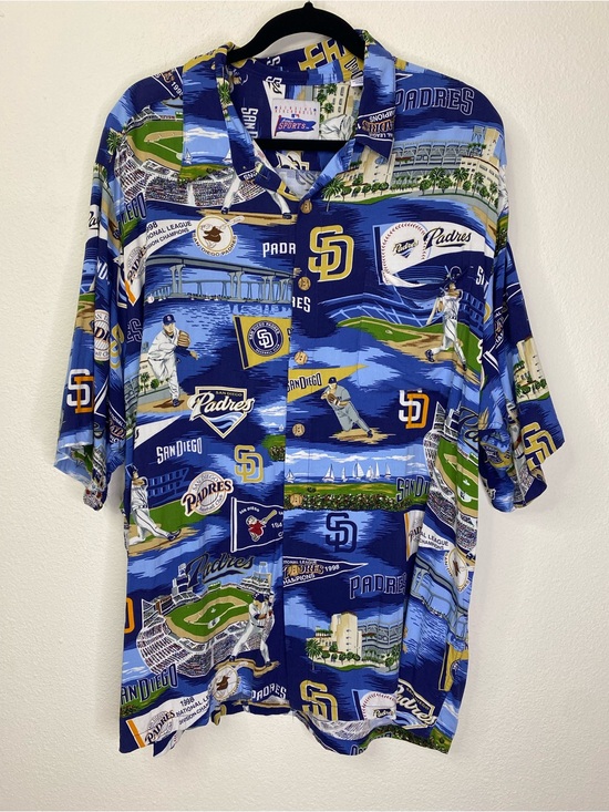 reyn spooner Other - Reyn Spooner San Diego Padres Button-Up Shirt XXL Blue Scenic MLB Hawaiian Camp